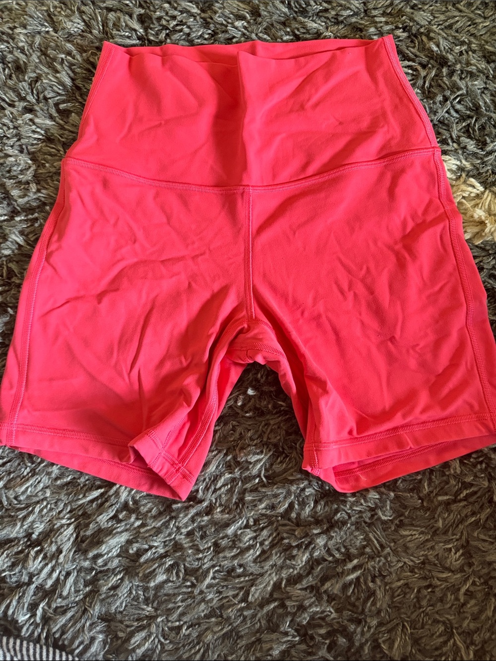 lululemon athletica High-Rise Bike Shorts in Bright Coral Pink